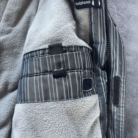 RIPZONE Snow Jacket Youth Small Grey Striped Core 5000MM FLEECE Lined Hooded Ski - Picture 16 of 16